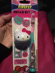 NWT Firefly Hello Kitty Soft Toothbrush w/ Hello Kitty Face Cap Suctions To Wall