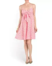 NWT- DVF Kennedy Floral-Stamp Printed Silk Chiffon Dress, Red/White - Size 6