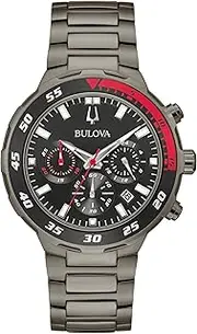 [Bulova] Men's Classic Sport Chronograph Black Ion Plated Quartz Watch, Black, Quartz Watch,Chronograph