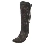CORRAL Women's Distressed Aztec Studded Round Toe Cowgirl Boots C2881