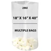 2Mil 18" X 16" X 40" | Clear Gusseted Bags, Heat Sealable | Multiple Bags