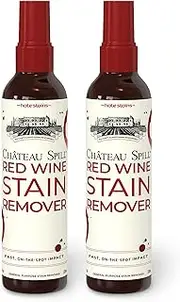 CHATEAU SPILL Red Wine Stain Remover for Clothes – 4oz 2 Pack Safe Stain Remover Spray for Stubborn Stains - Cleaner Wipes Away New and Set on Tablecloth, Garment, Carpet, Upholstery and Laundry