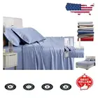 Lavish Solid Periwinkle Bamboo Bed Sheet Set - Top Split King 300 Thread Count
