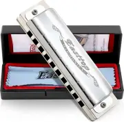 Harmonica Key of C Silver 10 Holes Diatonic Blues Harp Mouth Organ Harmonica for