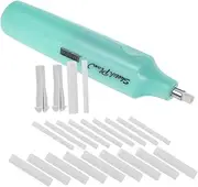 GRIRIW Electric Eraser Set Portable Pencil Eraser for School Simple Erasers for Art Drawing Students Supplies Green
