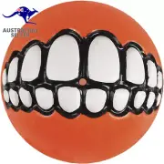 Grinz Fetch Treat Dispensing Ball Dog Toy Orange Large