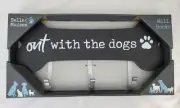 Belle Maison OUT WITH THE DOGS Wall Hooks ~ Black Wooden Bone Leash Holder