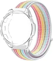 nylon Strap for Garmin Forerunner 165 Ultra light fast drying Watch Band Compatible with Garmin F165 Music Protector Case transparent TPU Soft Cover Bumper