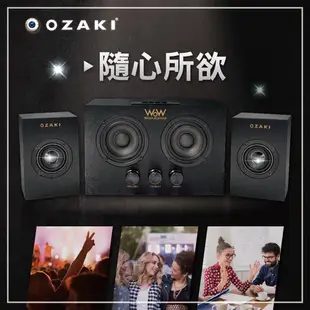 OZAKI 大阪京 RW200 黑 木質三件式 藍芽喇叭 20W 藍芽音箱 無線喇叭