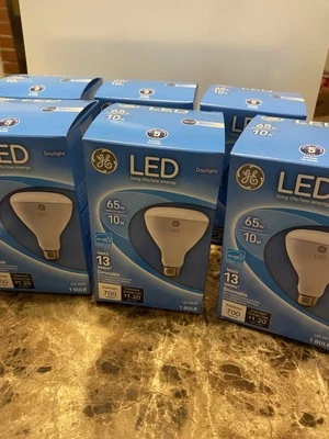 GE 40946 White 10W BR30 E26 LED 65w Reflector Dimmable Bulb 6 Pack 40946 B77b