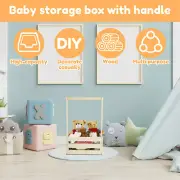 Baby Shower Crate Closet Wood Baby Storage Crate Hamper with Handle EmhVw