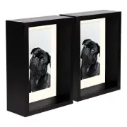 5x Black 5" x 7" 3D Deep Box Photo Frames Ivory 4" x 6" Mount Shadow Picture
