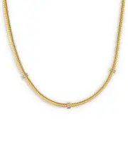 Alberto Milani 18K Yellow Gold Via Mercanti Diamond Three Station Tubogas Collar Necklace, 17