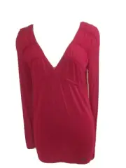 Vtg but NWT Buffalo David Bitton Womens Sz M L/S Red Sexy V-Neck Top Shirt New