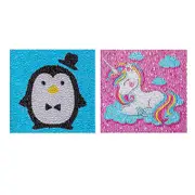 Nevenka 2 Pieces 5D Diamond Painting Kit for Kids Full Drill Painting by Number Kits-F