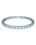 Swarovski Matrix Blue Crystal Small Tennis Bracelet in Rhodium Plated