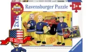 NEW & SEALED Ravensburger 7584 Fireman Sam 2x12 Jigsaw Puzzles USA SELLER