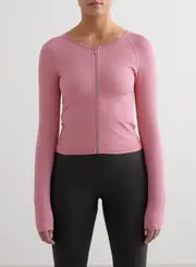 [aim'n] Desert Rose Ribbed Seamless Zip Jacket