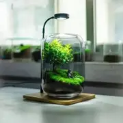 9W Desktop Usb Light with Wooden Base For Aquarium / Fish Bowl - 33cm x 34cm For Fish Shrimp Snail Tank Aquarium