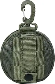 [Generic] Belt Pouch with Clip Nylon Key Pouch Portable Outdoor Mini Zippered Change Purse Round Mens Coin Pouch Key Bag for Travel Sports Key Pouch Key Case Key Bag Change Purse