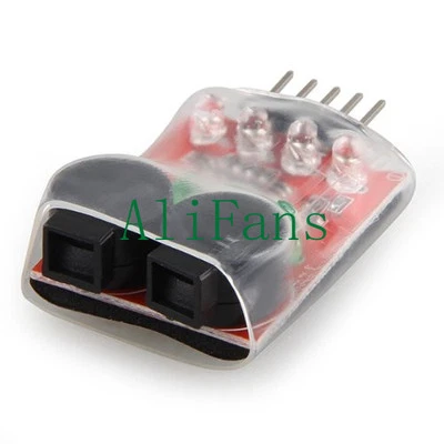 2S-4S Cell Lipo Battery Dual Speaker Low Voltage Alarm Buzzer w/ LED 7.4V-14.8V
