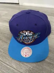 Utah Jazz Mitchell & Ness SnapBack Adjustable Hat Purple And Blue Color