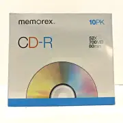 Memorex CD-R 10 Pack 52 x 700 MB 80 Minutes Recordable Disc Blank CD's
