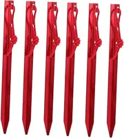 Abaodam 6pcs Aluminum Alloy Tent Stakes Adjustable Camping Pegs for Outdoor Use Lightweight and Durable for Tents Canopies and Gardening Activities