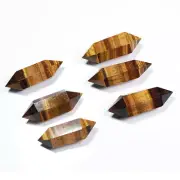 Natural Gemstone Tiger's Eye Quartz Crystal Point Double Terminated Wand Healing