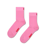 Pink Solid 1/2 Crew Sock