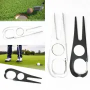 Golf Divot Tool Aluminum Alloy Handle Premium Accessories with Ball Marker