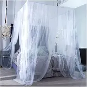 Mosquito Net with Canopy for Summer Bed, Chinese Style, Modern Abstract Curtain for Bed, Bedroom Decoration with Metal Stand (Colour: , Size: 120 x 200 cm/47 x 79 Inches) (Blan