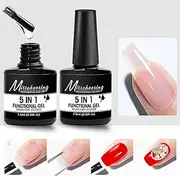 3Pcs Multi Function Nail Glue Gel 5 in 1, Perfect for Base Coat, Reinforcement, Top Coat, Nail Decoration and Extension,DIY Nail Extension (Nail Gel, A)