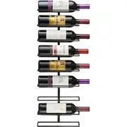 12 Bottles Wall Mounted Wine Rack - Black