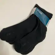 Old Navy 7 Pack Crew Socks Kids Unisex Large Black Go-Dry 3Y-5Y