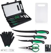 Pak 11-Pc Fish Fillet Knife Set - Fishing and Cleaning Kit With Scissors, BBQ Knives, and Equipment