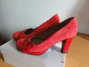 BNIB $1750 LUISA CERANO Italy Rossa Leather Platform Heels 39 9-9.5-10