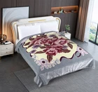 Thick 1000GSM Queen Size Cloudy Mink Blanket Double Layer Winter 5kg Floral