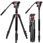 Camera Tripod, 72" Video Tripod with Fluid Head, Aluminum Heavy Duty Tripod w...