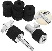 Yardwe 1 Set Hi Hat Clutch Cymbal Felt Washers Drum Key Replacement Accessories for Percussion Instrument Durable and Felt Parts Protects Cymbals From Scratches