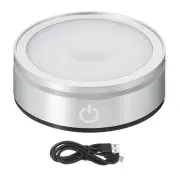 LED Light Base Groove Display Stand, Light Base for 3D Crystal, Silver