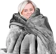 Laura Hill Mink Blanket Queen Size Double-Sided Soft Plush Bed Faux Throw Rug 220 X 240cm (Silver)