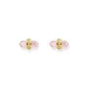 THOMAS SABO Crystal Ear Studs with Rose Quartz Gold