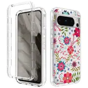 Phone Case for Google Pixel 8 Pro,PC Frame + TPU Anti-drop Clear Phone Cover and Leaf