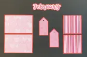 #2548 FEBRUARY SCRAPBOOK MAT SET CARD MAKING JUNK JOURNAL EPHEMERA - TONYA