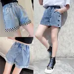 HOT JEANS SHORT FOR KIDS 女孩高品質韓式 MAONG 短褲棉質牛仔短褲適合兒童女孩 3 至 12