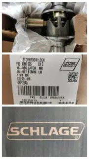 1 - Schlage lever & lock F80 MNH 626 Left Hand Storeroom Lock (Allegion) HGTV