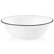 ❤️ Corelle BLACK RIM 18-oz SOUP Cereal BOWL *Inked Poppy Brasserie Cusco Paloma