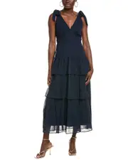 Julia Jordan Tiered Chiffon Midi Dress