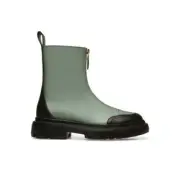 $990 Bally Guili Flat Sage Black Zip Combat Boot Sz 8